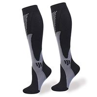 Compression Socks Knee Calf Support Sleeves for Shin Splints, Running, Leg Pain, Nurses & Maternity Pregnancy - Increase Blood Circulation(2030mmHg),Men and Women,Black,S&M,One Pair