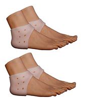 Starmace 2 Pack Gel Silicone Foot Heel Cushioning Pain Protection Ankle Relief Sleeve (Nude)