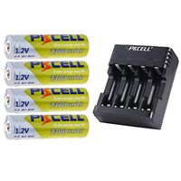 AA Rechargeable Nimh Battery 1.2v 1300mah 4pcs + 1PC Battery Charger