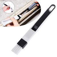 Aisheny Home Window Gap Cleaning Brush, Small Place Brush, Household Dustpan Brush Clean Kit for Sliding Door Track Vents Keyboard (Color : Black)
