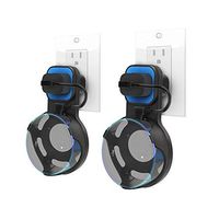 Dylawell Outlet Wall Mount Hanger Stand for Amazon Echo Dot 2nd Generation, A Smart Home Speakers Accessories Without Messy Wires or Screws (Black-Blue 2-Pack)