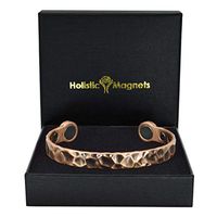 Holistic Magnets® Strong Magnetic Bracelet Mens X-Large Copper Healing Bracelet Arthritis Pain Relief Stylish Magnetic Therapy Bracelet Gift Boxed-Hammered (XL: Wrist 8-9.5 inch)
