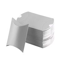 VEIREN 50 Pieces Kraft Candy Box Pillow Shape Sugar Gift Treat Wedding Wrap Box Party Christmas Favor Silver