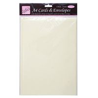 Anita's 4 x A4 Premium Grade Cream Ivory Card Plain Blanks + Matching Envelopes