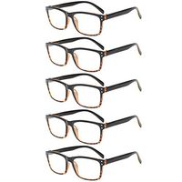 5 Pack Unisex Vintage Readers Spring Hinges Rectangular Reading Glasses Includes Sun Readers (5 Pack Tortoise, 0.50)