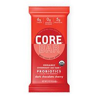 CORE Foods Organic Overnight Oat Bar + Probiotics, Gluten Free, non-GMO, Vegan, Kosher, Prebiotics, Dark Chocolate Cherry, 2 oz, 16 Refrigerated Bars