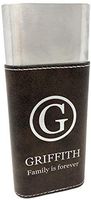 Personalized Engraved Leatherette Cigar Case with Cutter (Rustic Brown/Silver)