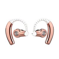 OUYAWEI Wireless Bluetooth Earphones Mini Portable Hang-Ear Earbuds Double Earphones Stereo Noise Cancellation Earbuds Rose Gold