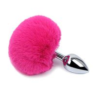 BATEER Stainless Steel Amal Plug with Fake Rabbit Tail for Women, Beginners, Couples