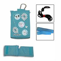 Insulin Pump Universal Bag - Blue Cute Kittens Design with Velstretch Belt