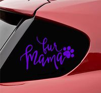 Slap-Art Fur Mama Pawprint Vinyl Decal Sticker (Purple)