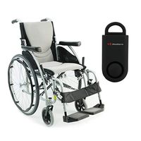 Karman S-Ergo 115 Ultra Lightweight Ergonomic Wheelchair | Seat Size 16" X 17" | Swing Away Footrest | Quick Release Wheels in Silver & Free 130 dB Black Personal Safety Alarm/Siren!