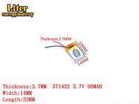 3.7V 90mAh 371422 Lithium Polymer Ion Rechargeable Battery Lithium Polymer Li-Po Battery for MP4 GPS MP3 Bluetooth Stereo DIY Gift