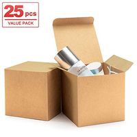 ValBox 4x4x4 Brown Gift Boxes 25PCS Kraft Paper Boxes with Lids for Gifts, Crafting, Cube, Cupcake Boxes, Easy Assemble Boxes for Party Favor