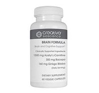 Brain & Cognitive Support Supplement by Creative Biosciences- Memory, Focus & Clarity Formula - Nootropic Scientifically Formulated for Optimal Performance - 60 Veggie Capsules - Made in USA