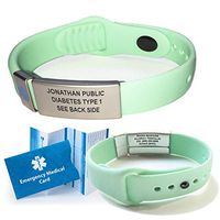 QuickClip Medical Alert ID Bracelet. Custom Engraved and Free Shipping - Teal