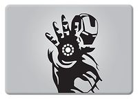 Die-cut Decal Vinyl Sticker Iron Man Superhero for Macbook Laptop Car (White)