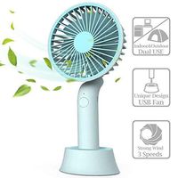 Mini Handheld Fan, Portable USB Fan with Dock, Dual Use Rechargeable Desktop Fan for Office, Outdoor, Camping, Beach etc, Personal Travel Accessories (Handheld Fan)