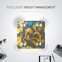 LYAOE Bluetooth Body Fat Scale Gold Monogram Floral Ornament Baroque Design Smart Wireless Scale with LCD Display Measuring Body Weight Bmi and Health Digital Scale