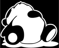 JDM SLEEPING PANDA LOGO VINYL STICKERS SYMBOL 5.5" DECORATIVE DIE CUT DECAL FOR CARS TABLETS LAPTOPS SKATEBOARD - WHITE