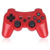 Game Controller for PS3 - Wireless Dual Vibration 3 KLNO Sixaxis Gamepad, Best Gifts for Kids, Son and Father in Family Playing with USB Charger Cable, for Sony Playstation 3(Red)