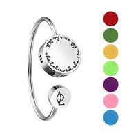 Dec.bells Jewellery Essential Oil Diffuser Bracelet Aromatherapy Stainless Steel Locket with 7pcs Washable Refill Pads Birthday Gifts (she Believed she Could so she did)
