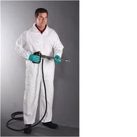 West Chester 3702 White XL Polyethylene/Polypropylene Chemical-Resistant Coveralls - Fits 27.6 in Chest - 29.5 in Inseam - Elastic Ankles, Elastic Wrists - 3702/XL [PRICE is per EACH]