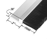 Tanis Brush RPVC733036 Stapled Strip Brush with Rigid PVC Backing, H-Shaped Profile, 3 Rows Brown Horsehair Bristles, 3' Overall Length, 3" Trim Length, 5" Overall Height