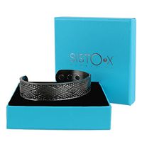 SISTO-X Copper Magnetic Bracelet/Bangle Celtic Design Pewter Finish by Sisto-X® 6 Magnets Strong Health