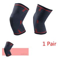 Lrufodya Athletics Knee Compression Sleeve (1 Pair) Support for Running, Jogging, Sports - Knee Brace for for Comfort–Helps with Hypermobility, Ligament Tear, Injuries (Red, XL)