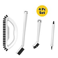 Grout Cleaner Brush with Stiff Angled Bristles and 3-in-1 Grout Cleaning Brush Supplies to Deep Clean Tile Lines, Detail Kitchen, Scrub Bathroom, Shower | 4Pc Home Detail and Grout Cleaner Brushes Set