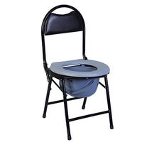Zhong Foldable Backrest Seat Chair Old Man Sitting Toilet Stool Pregnant Woman Toilet Removable - Blue