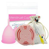 TIMKDLE Women Reusable Silicone Menstrual Cup,Collapsible Silicone Cup for Cleaning & Storing Menstrual Cup,Flodable and Light Weight Female Intimate Care on Daily & Travel Life (Pink)