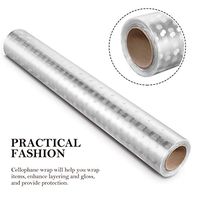 STOBOK Clear Cellophane Wrap Roll Unfolded Width 34 inch x 100 Ft White Dot Florist Paper Wrapper 3 Mil Thicken Long Film Gift Wrappings for Flowers Bouquet Craft Basket Packing Paper