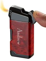 Personalized Visol Epirus Soft Flame Pipe Lighter with Free Laser Engraving (Red Wood)