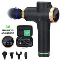 Muscle Massage Gun, 30 Speeds Deep Tissue Percussion Massager Gun for Deep Relaxation, Cordless Handheld Electric Body Massage Device for Neck Back, Carry Case Included (6 Massage Heads)