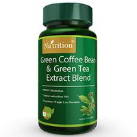 Na'trition Green Coffee Bean Extract 100mg with Green Tea Extract 500mg, 60 Easy Swallow Capsules, 1 Month Supply