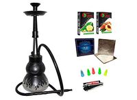 KHALIL MAMOON Basha TRI Metal 36” Complete Hookah Set: Single Hose Shisha Pipe. Handmade Egyptian Narguile Pipes. These are Traditional Heavy Tri Metal Hookahs.