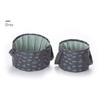 2 Pack Outdoor Portable Collapsible Water Bucket Camp Fishing Travel Picnic Wash Basin (Gray)