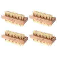 HEALIFTY 4Pcs Bristle Cleaning Brush Wooden Handle Two-Sided Hand for Shower Cleaning