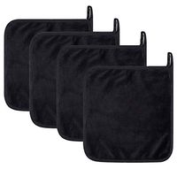 TOMYEUS 4 Pieces Makeup Remover Cloths Cleansing Facial Cloth Microfibre Black