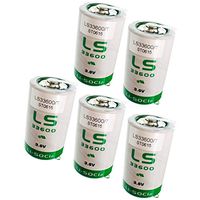 5x SAFT LS33600_TAB Size D 3.6V 1700mAh Lithium Battery for Emergency Backup, Data Collection, AMR Add-ons, Smoke Alarms, Carbon Monoxide Detectors, Intrusion Sensors, Fleet Monitoring
