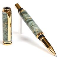 Baron Rollerball Pen - TN Gold - Teal Box Elder