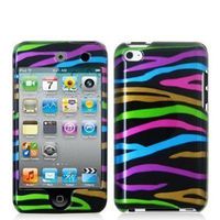 iPod Touch 4G Graphic Case - Rainbow Zebra (Front & Back)