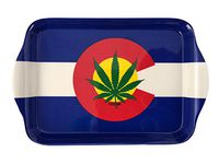 Colorado Flag Pot Leaf Myxed Up Tobacco Rolling Tray (Small)