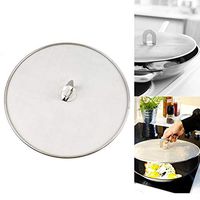25cm/29cm/33cm Stainless Steel Splatter Screen Mesh Pot Lid Cover Silver Oil Frying Pan Lid Cooking Tools Kitchen Accessories (25cm)