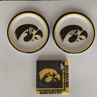 Iowa Hawkeyes Party Bundle 9" Plates (16) Napkins (20)