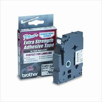 Brother 3/8 Inch x 26.2 Feet Black on White Tape with Super Strong Adhesive (TZS221)