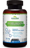 Zazzee D-Chiro-Inositol, 90 Veggie Capsules, 50 mg per Capsule, 3-Month Supply, Ideal Dosage for 40:1 Ratio with Myo-Inositol, Vegan, Non-GMO and All-Natural