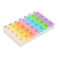 Pill Case 7 Day Pill Box Organiser 28 Compartments Medicine Tablet Box Dispenser Case for Vitamin Fish Oil Supplements Medication